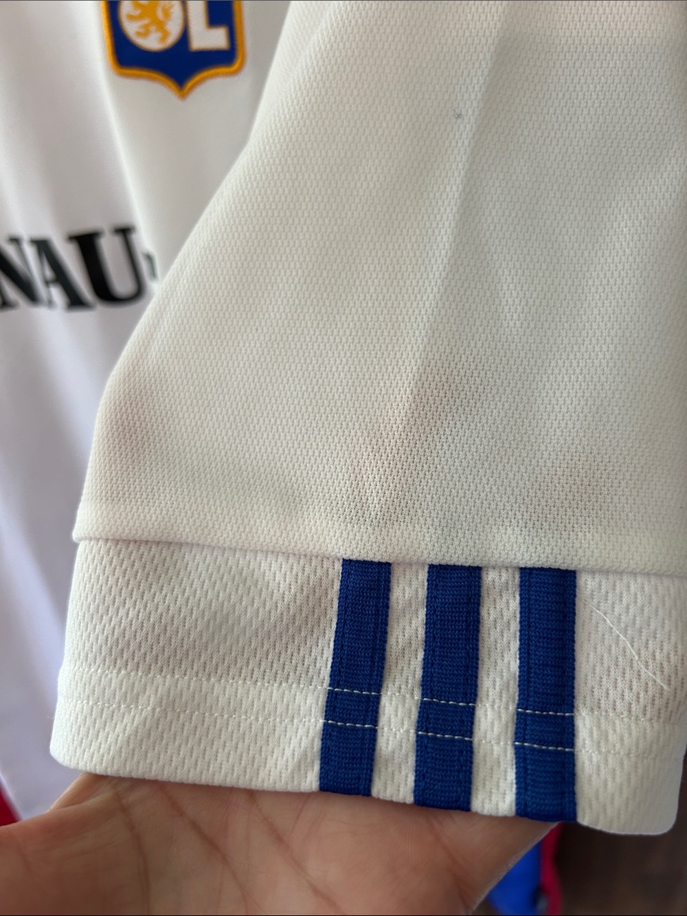 adidas White Soccer Jersey with Red and Blue Trim - Picture 6 of 7